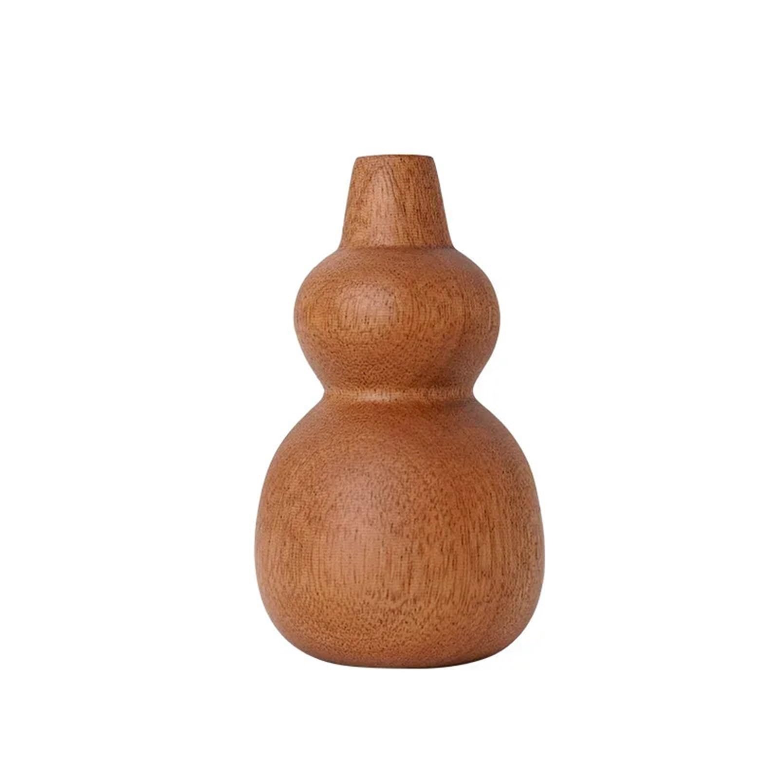 Geometric vase Wood Flower Vase Retro Table Decoration Simple Dry Holder Unique Art flowers(Color 4)