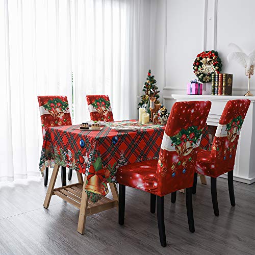 Ilivex Dining Room Chair Covers Slipcovers Set Of 6 - Spandex Super Fit Stretch Removable Washable Kitchen Parsons Chair Covers Protector For Dining Room - Christmas Xmas #TOP2