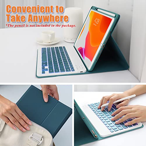 Ipad Keyboard Case 9Th/8Th/7Th Generation 2021/2020/2019, Keyboard Case For Ipad 10.2/10.5 2017 With Pencil Holder-7 Backlit-Detachable Wireless Bt Keyboard For Ipad 7Th/Ipad Air 3/Ipad Pro 10.5(Teal) #TOP5