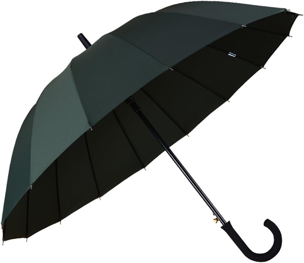 16 Rib Solid Color Compact Travel Umbrella Sun Rain Windproof Canopy Auto Open