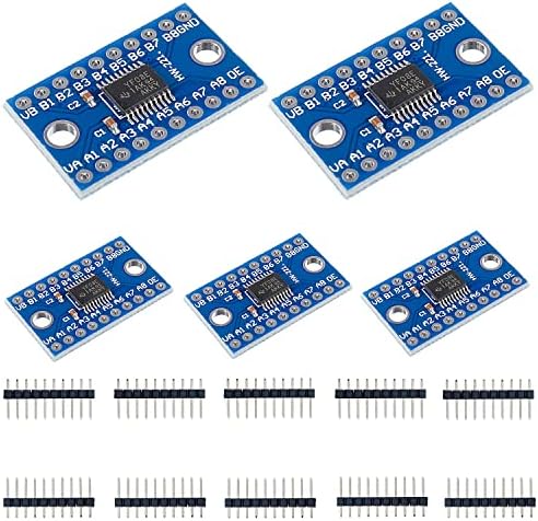 TXS0108E High Speed Full Duplex Logic Level Converter 8 Channel SPI 8 Way 3.3V 5V IIC 8-Bit Bi-Directional Converter Module Apply to Raspberry Pi and Arduino (Pack of 5 Set)