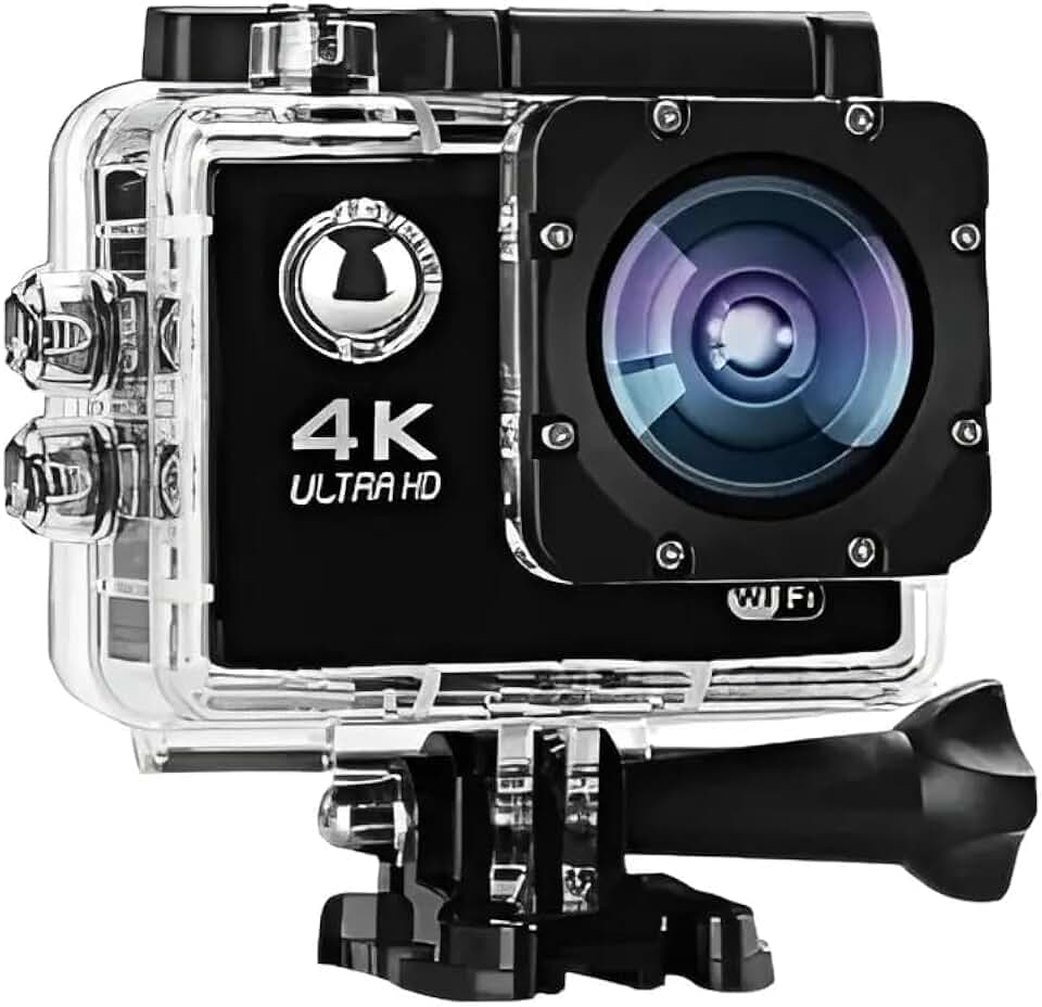 Câmera Sport 4K WiFi Full HD 12MP À Prova D’Água Action Cam Com Case Para Bike Moto Mergulho Viagem