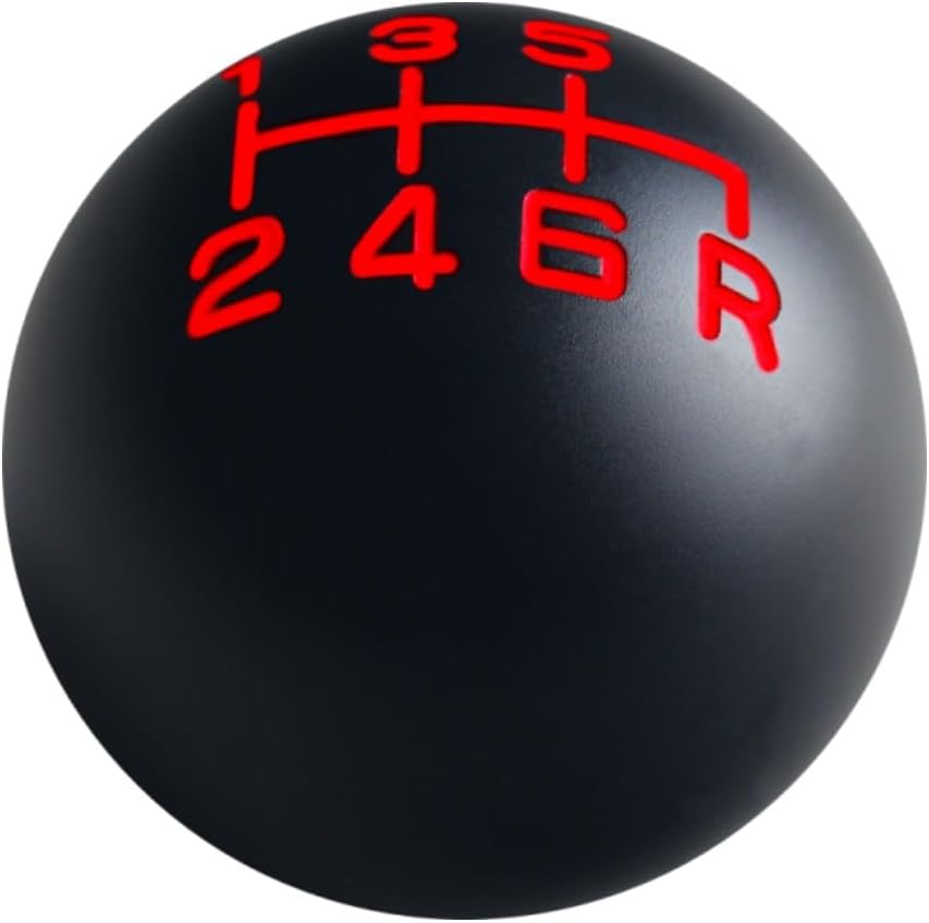 DEWHEL 6 Speed Manual JDM Type R Reverse Right & Down Shift Knob M12x1.25 M10x1.5 M10x1.25 M8x1.25 Aluminum Black/Red