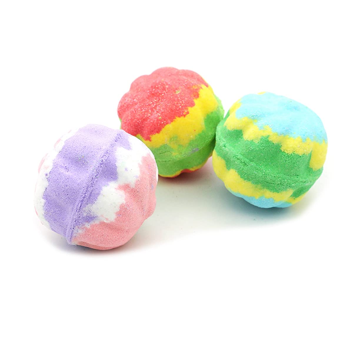Bath Bombs Set 3 Pcs Bubble Bath Bombs Fruit Flavour Bath Bombs Fresh Bubble Bath Set Mangosteen Spa Bath Bomb Kit Multicolor Bath Balls for Women, Mom, Her