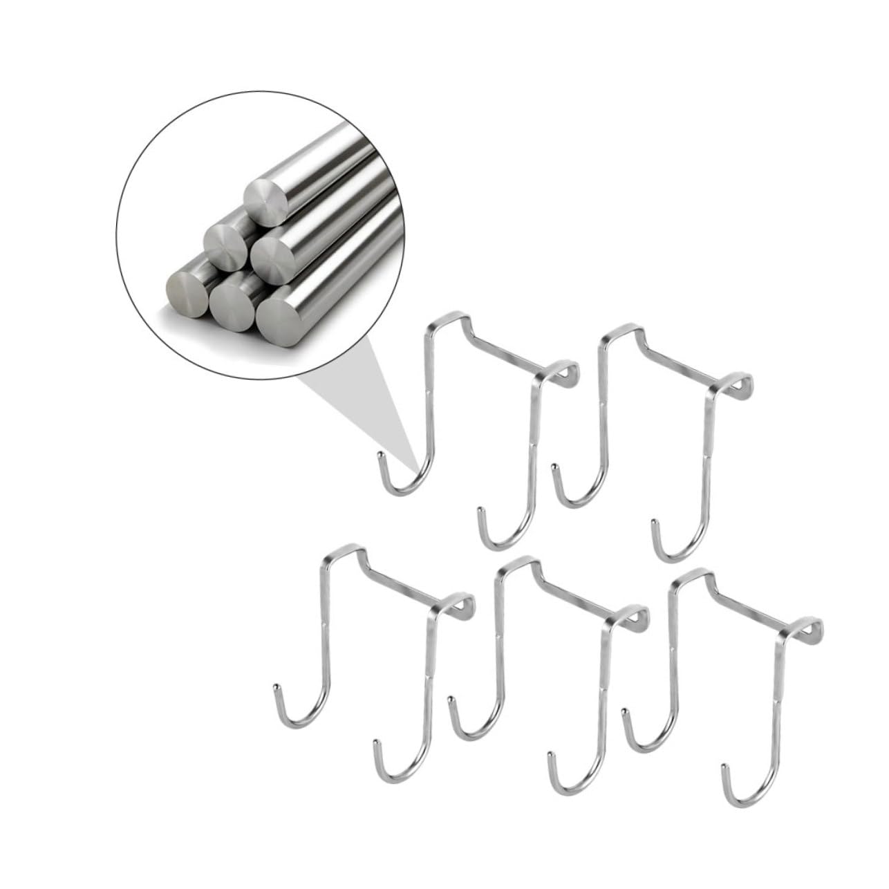 NUOBESTY 2 Set Gancio A Doppia S Appendiabiti Sopra La Porta Appendiabiti A Forma Di S Gancio Per Asciugamani Gancio Da Cucina Acciaio Inossidabile Silver 5 Pezzi * 2