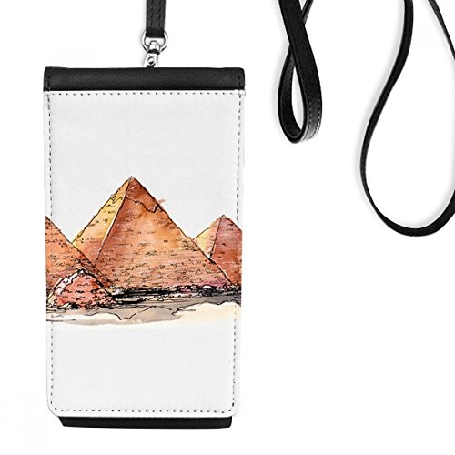 Cadeau sac téléphone Égypte Pyramide de Gaza porte-monnaie en cuir noir suspendu