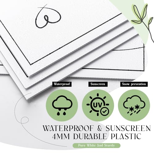 Wenqik 10 Pcs Wedding This Way Directional Parking Signs Include 4 Square and 6 Arrow Shaped Wedding Directional Parking Road Signs with Stakes, Large Double Sided (White,Classic)