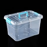 Handheld Thickened Transparent Storage Box with Lid for Home Organization, Toys, Clothes & Snacks, Plastic Organizer Container(L)