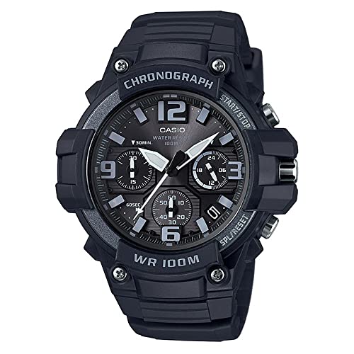Casio Men's 'Heavy Duty Chronograph' Quartz Stainless Steel and Resin Automatic Watch, Color:Black (Model: MCW-100H-1A3VCF) by Casio - Used condition - CA$46.54