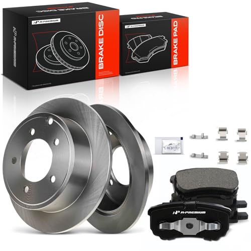 A-Premium 10.31 inch (262mm) Rear Solid Brake Rotors and Ceramic Pads Kit by A-Premium - Used condition - US$74.39
