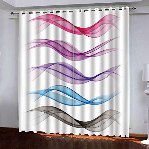 Rideaux occultants à oeillets imprimé abstrait blanc lot de 2 pièces 132 x 175 cm - 2