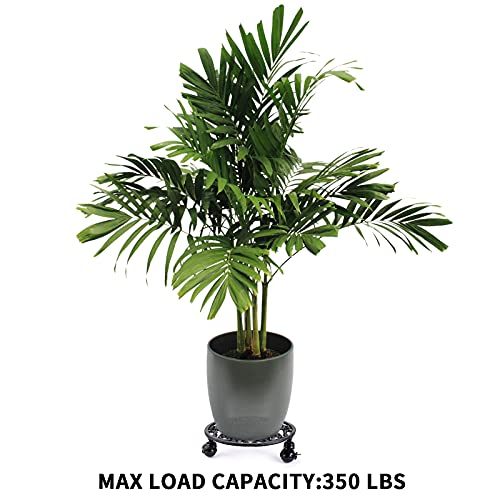 Mdluu 2-Pack Plant Caddy Heavy Duty, 11-Inch Plant Stand With Lock Wheels, Moveable Planter Trolley, Cast Iron Planter Dolly For Garden Vase, Plant Pot, Capacity 350Lbs #TOP4