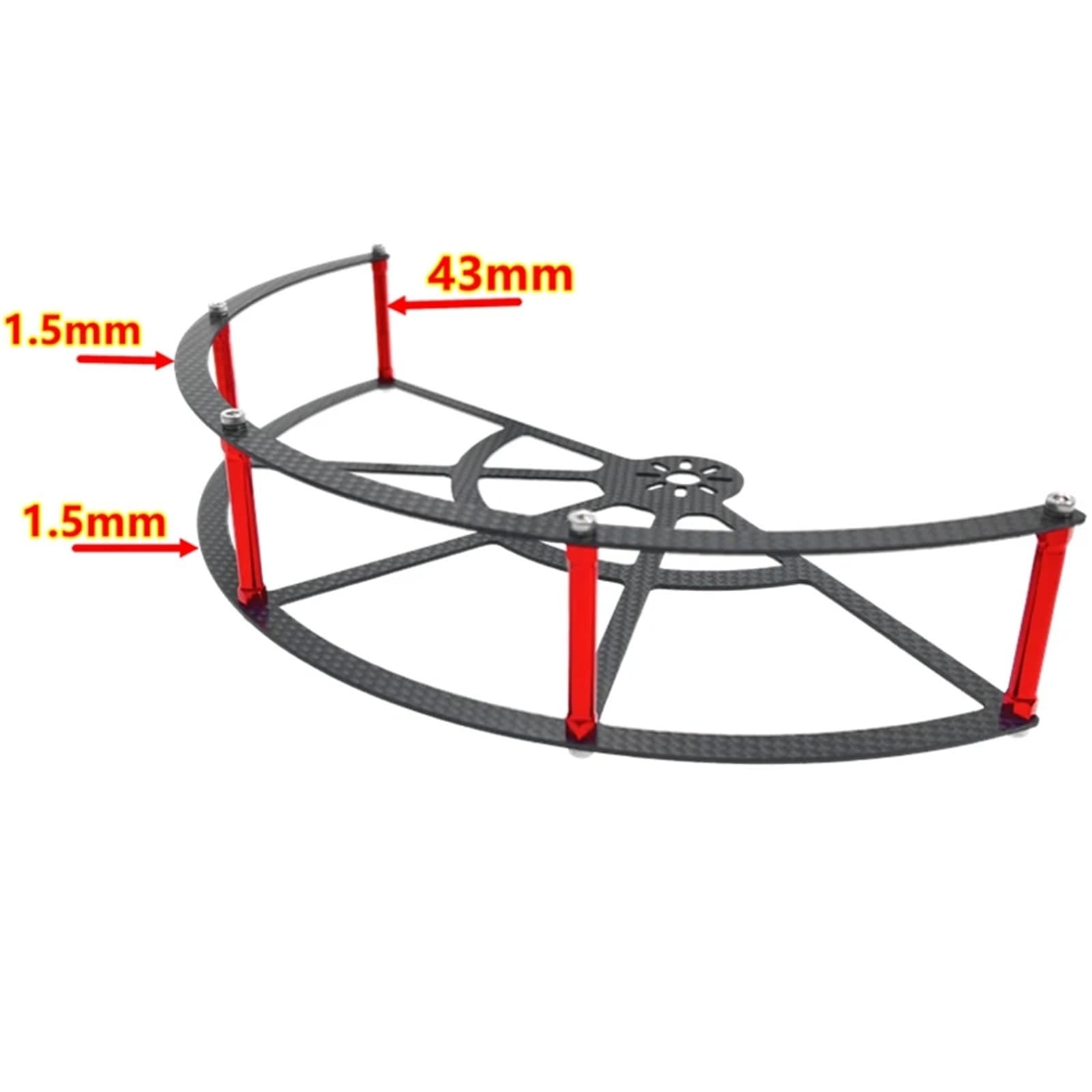 2313 Drone 10" Protector de hélice | Cubierta anticolisión de fibra de carbono; ligero y duradero; Protege las hélices durante el vuelo.(NO.5 Tie-in way)