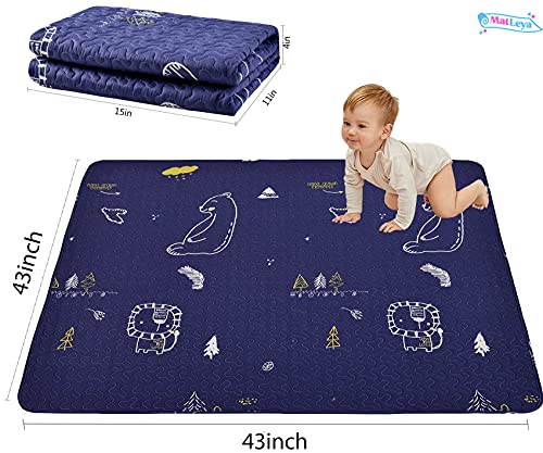 Portable Baby Play Mat Machine Washable, Foldable Crawling Mat For Floor 43X43” Baby Playpen Mat, Soft Non Slip Non-Toxic Playmats For Infants, Kids Tent Mat Square #TOP4