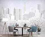 Moderne Ligne Minimaliste Dessin Fleur Ville Architecture Tv Fond Murs Décoration Pour Chambre Salon Salle À Manger papier peint 3d gris poster pierre photo salon chambre chambre enfant-430cm×300cm