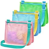 F-color Beach Toy Kids Beach Bag Shell Collecting Bag, Mesh Beach Bag Seashell Bag Net Bag for Sea S