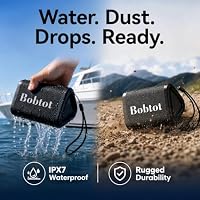 Bobtot Portable Bluetooth Speaker, IPX7 Waterproof Speaker with TWS, Black — image 5