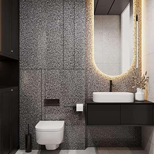 VEELIKE Dark Granite Countertop Peel and Stick Waterproof Countertop Contact Paper 32''x118'' Wide Marble Wallpaper for Countertops Removable Adhesive Countertop Vinyl Wrap for Bathroom Counter Table by VEELIKE - Image 6