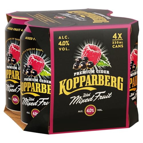 Kopparberg Premium Cider with Mixed Fruit, 4 x 330ml
