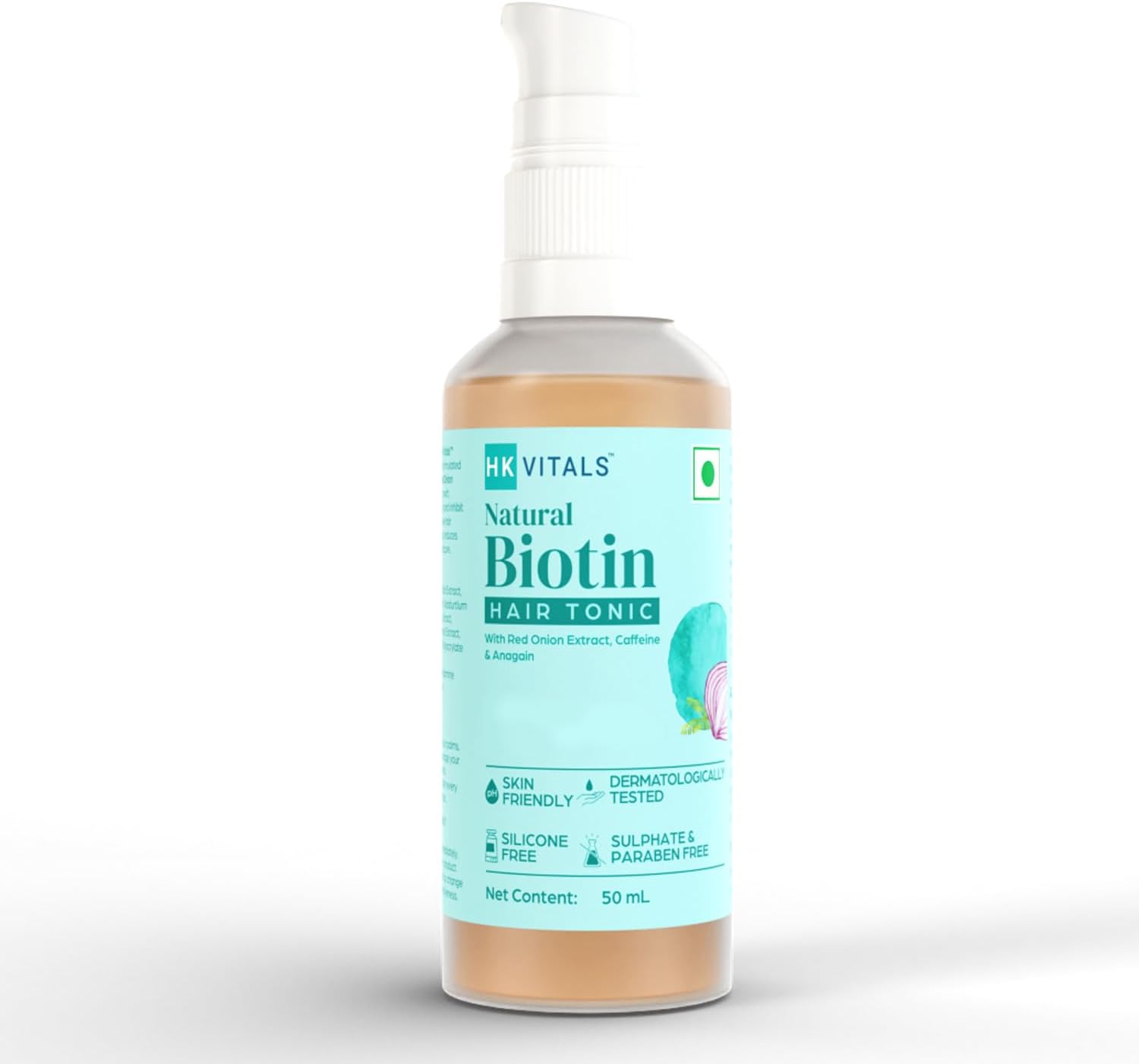 HK VITALS by HealthKart Biotin Hair Tonic for Hair Growth, with Red Onion Extract, Caffeine, & Anagain, Helps Strengthen Hair, All Hair Types, 50 ml
