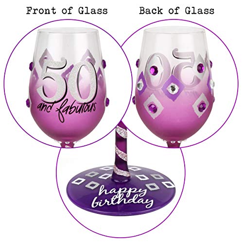 Top Shelf 50Th Birthday Wine Glass ; Unique & Thoughtful Gift Ideas For Friends And Family ; Hand Painted Red Or White Wine Glass For Mom, Grandma, And Sister #TOP5
