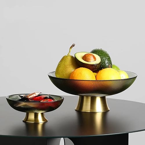 Pannixia Glass Fruit Bowls Fruit Plate Centerpiece Footed Bowl Crystal Bowls For Decoration Christmas Fruit Decorative Dowl Glass Candy Dish Large Candy Bowl Kitchen Table Home Decor Fruit Tray #TOP6