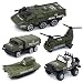 Army Vehicle Toy Set Diecast Military Model Cars Metal Army Playset Helicopter Tank Truck Jeep Armored Car for Kids - 5 Pieces
