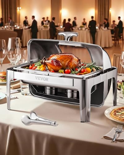 VEVOR Roll Top Chafing Dish Buffet Complete Set, 9 Qt