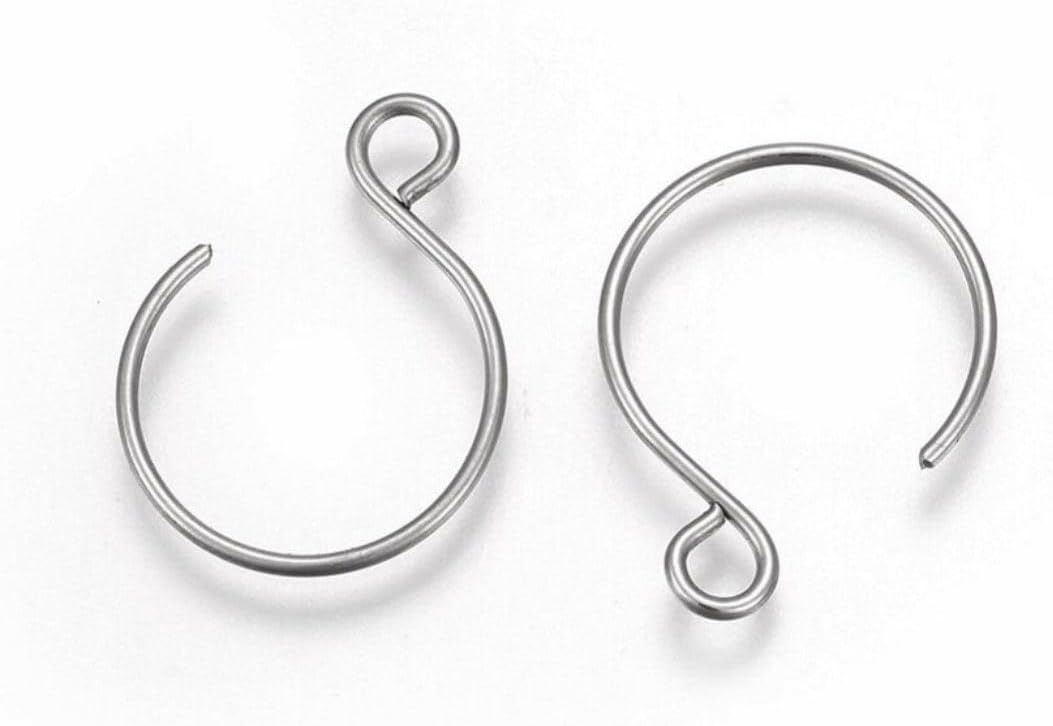 100pcs Adabele 316 Surgical Stainless Steel 20mm Round Hoop Earring Hooks Ear Wire (0.8mm/20 Gauge)
