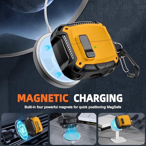 Image of Compatible with Samsung Galaxy Buds3 FE (2025) / Buds3 Pro (2024) / Buds 3 Case (2024) with Phone Stand, Compatible with MagSafe, with Secure Lock Clip Design & Cleaning kit