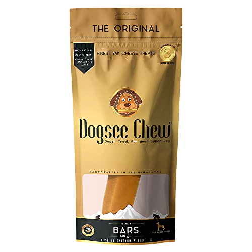 Yak Chew for Dogs Hard Yak Cheese natural dog dental care stick (Medium Bars), standard, 140 g (Pack of 1)