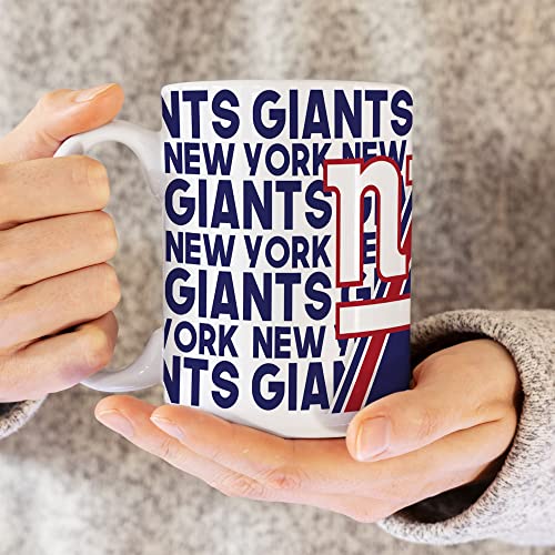 Image of Rico Industries NFL Football New York Giants 15 oz White Ceramic Mug