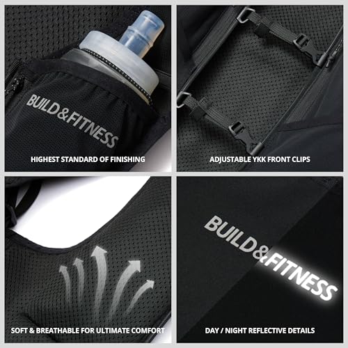 Build & Fitness LITEVEST Running Vest with 2X 500ml Soft Flasks – 7 Pockets, Lightweight, Breathable Hydration Vest – Premium, Secure, Comfort & Style for Training, Trails, Marathons & Everyday Runs by Build & Fitness - Used condition - Image 8