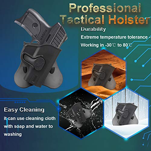 Owb Paddle Holster Compatible For Ruger Ec9S,Ruger Ec9,Ruger Lc380,Ruger Lc9,Ruger Lc9S,3.12" Barrel,Index Finger Released,Autolock,360°Adjustable Outside Waistband Holster -Right Hand. #TOP6