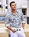 COOFANDY Men's Floral Button Down Shirt Long Sleeve Flower Printed Dress Shirts Tropical Hawaiian Beach Shirts, Blue Floral, 3X-Large