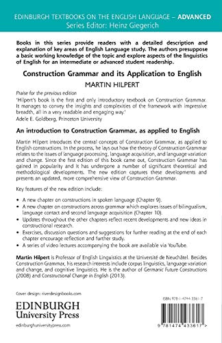 Construction Grammar And Its Application To English (Edinburgh Textbooks On The English Language - Advanced) #TOP1