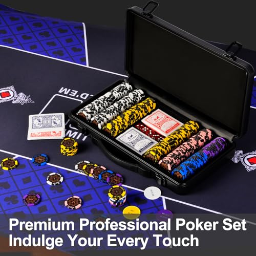 CONTINUE 14g Clay Poker Chips Set for Texas Hold’em,Casino Chips Set with 300PCS Numbered Chips,Waterproof Cards,High-end ABS Chip Case with Double Core,Ideal Gifts for Poker Players - Thumbnail 6