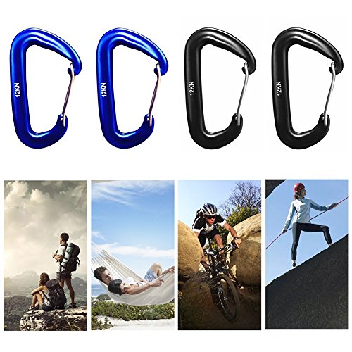 L-Rover Carabiner,12Kn Lightweight Heavy Duty Carabiner Clips,Aluminium Wiregate Caribeaners For Hammocks,Camping, Key Chains, Outdoor And Gym Etc,Hiking & Utility #TOP2