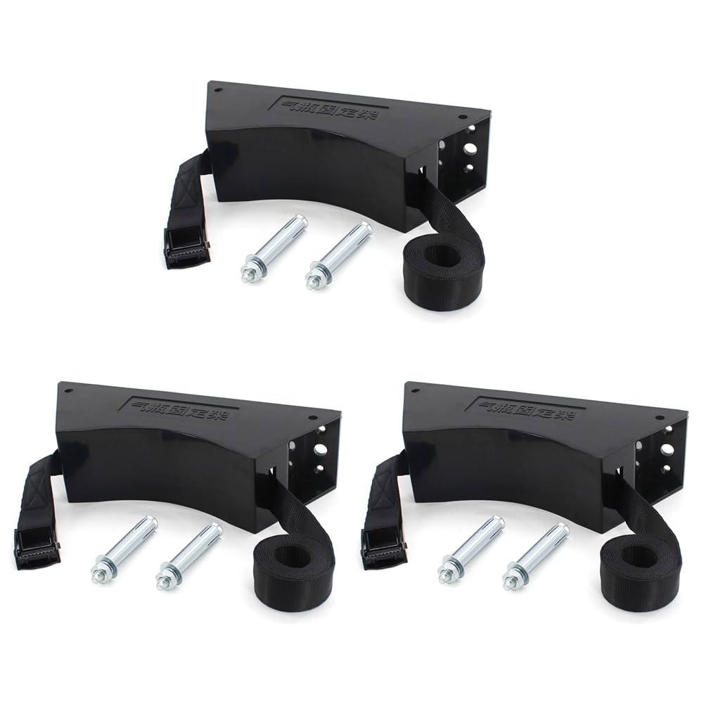 Littimoon Propane Tank Holder Gas Cylinder Wall Mounted Bracket Gas Cylinder Holder Propane Tank Mount Holder with Screws 3Set