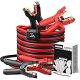 Jumper Cables, Heavy Duty Booster Cables 0 Gauge 25Feet (0AWG x 25Ft) 1000Amp with Goggles Gloves Cleaning Brush in Carry Bag