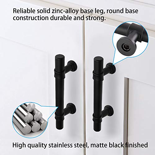 Goldenwarm 3 inch Black Cabinet Pulls 25 Pack Kitchen Cabinet Handles Matte Black Drawer Pulls LST18BK76 Dresser Handles T Bar Hardware for Cupboards Bathroom by Goldenwarm - Image 8