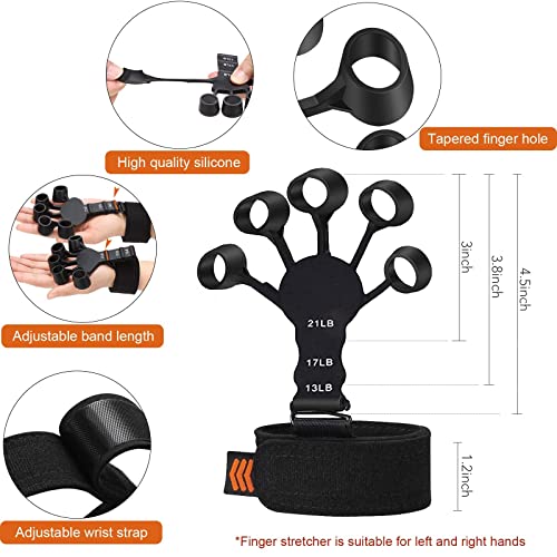 2 Pcs Finger Strengthener, Grip Strength Trainer, Hand Grip Strengthener,6 Resistant Level Finger Exerciser For Hand Training And Relief Of Hand Pain #TOP1