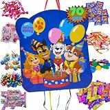 Piñata Patrulla Canina + Pack 70 Chuches Sin Gluten y Accesorios Piñata - Cumpleaños - Patrulla Canina Cumpleaños - Piñata - Relleno - Skye - Paw Patrol - PARTY4EVER