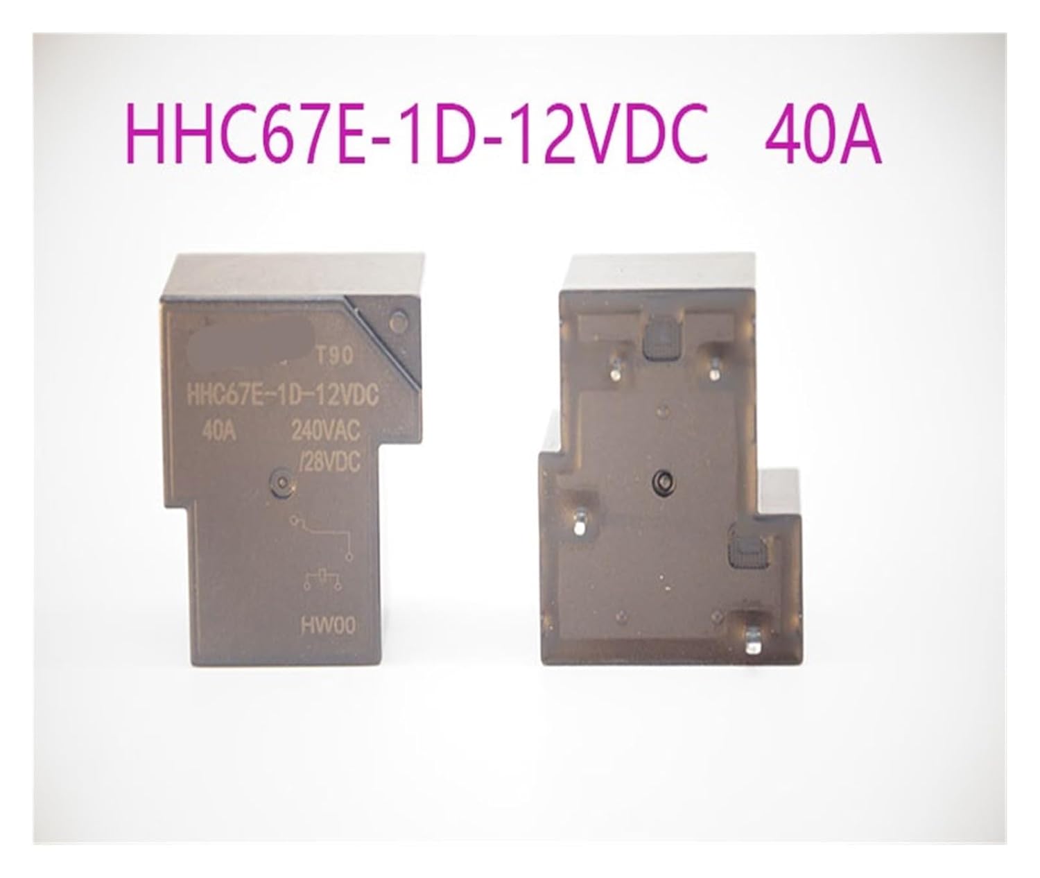 5PCS Relay HHC67E-1D-12VDC HHC67E-1D-24VDC 40A 4PIN 12VDC 24VDC(HHC67E-1D-12VDC 40A)
