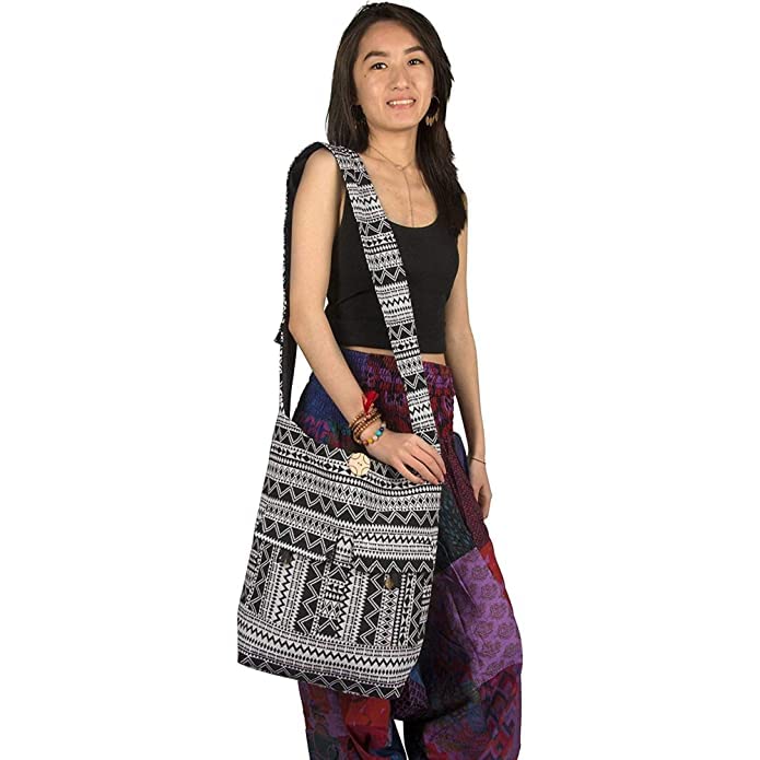 Image of SUVASANA Large Sling Shoulder Bag for Men Women Casual Comfortable Everyday Purse Travel Women's Cross-body Bags