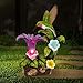 Eletina Resin Hummingbird Solar Light with Flower Garden Decorations,Waterproof Statues and Figurines Light Garden Art for Patio Lawn Yard Decorations (Resin Hummingbird Solar1)