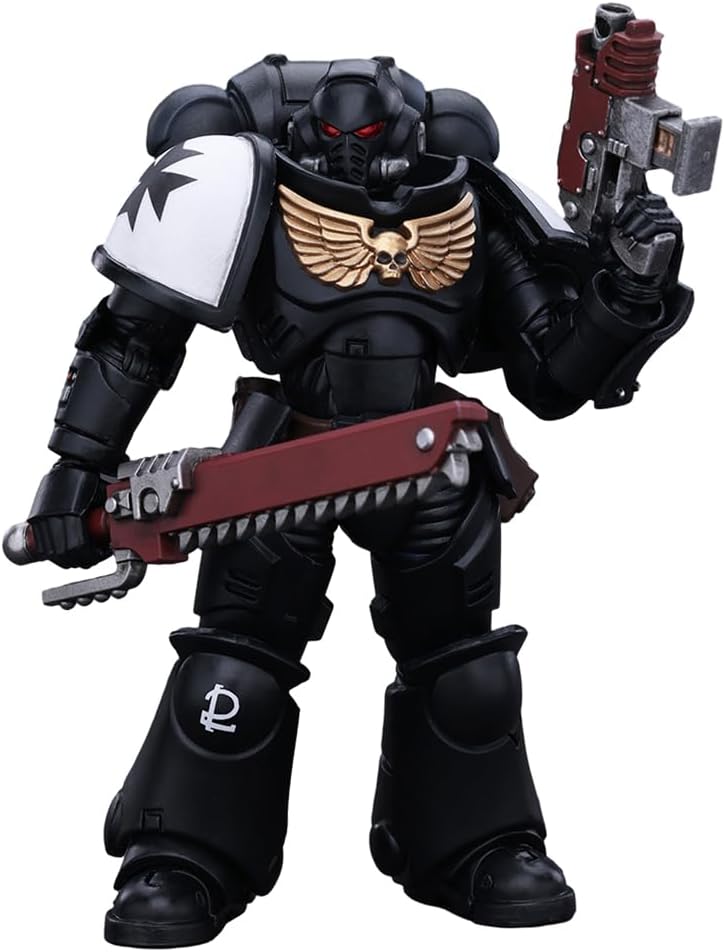 JOYTOY Warhammer 40K Space Marines Black Templars Outriders Brother Valtus 1/18 Action Figure Black Templars Outriders Joy Toy Figures