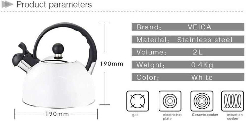 Whistling Tea Kettle Tea Kettle Stovetop 304 Stainless Steel 2L Camping Home Whistle Teapot Cooking Tools Kitchen Teapots