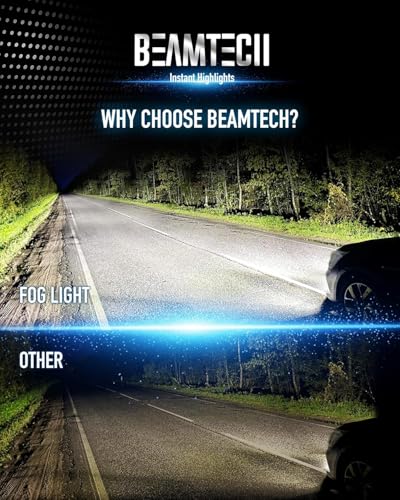 Image of BEAMTECH 9005 9006 Bulbs, Fanless In Line Fog Light Bulb 6500K, Pack of 4 | 1 Pair 9005+1 Pair 9006, Windless, Directly Insert, 1:1 Size, 50,000hrs+ Lifespan