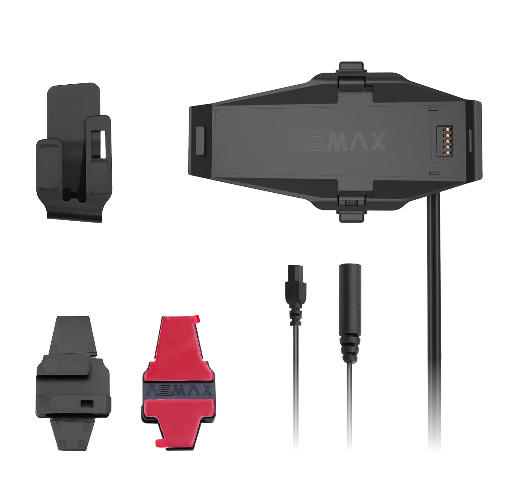 ASMAX Kit de Bases de Montaje para Intercomunicador F1S | Incluye Base de Liberación Rápida y Base con Clip para Casco